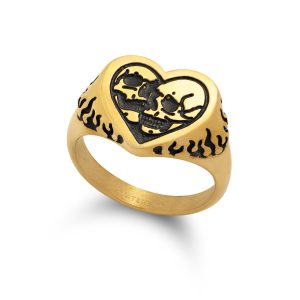 Skull Heart Ring (Gold)