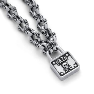 "Boneyards" Skull Padlock Chain