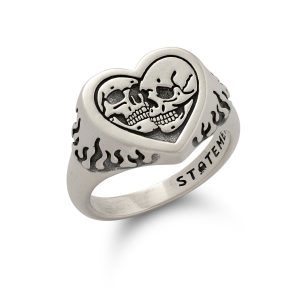 925 Sterling Silver Skull Heart Ring