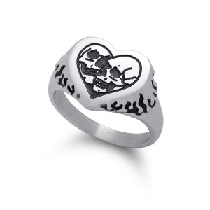 Skull Heart Ring
